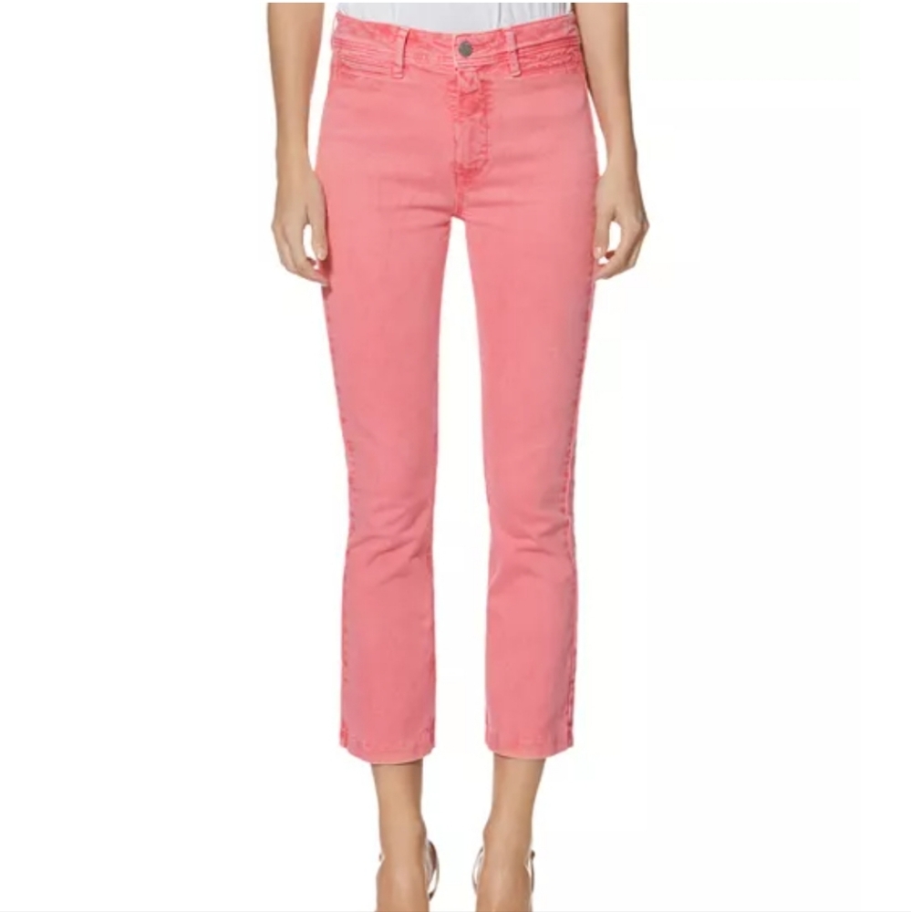 PAIGE Colette Crop Slim Jeans in Faded Pink Valentine Size 29